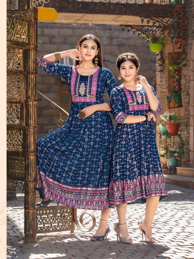 Me And Mom Vol 2 By Banwery Mother Daughter Printed Kurtis Catalog